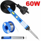 Soldering Iron Set Kit 60W Temperature Adjustable Desoldering Pump Solder Wire