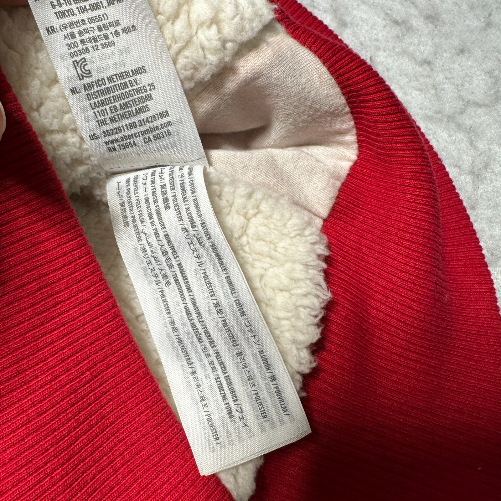 Hollister Jacket Womens Medium M Red Full Zip Mock Neck Sherpa Lined