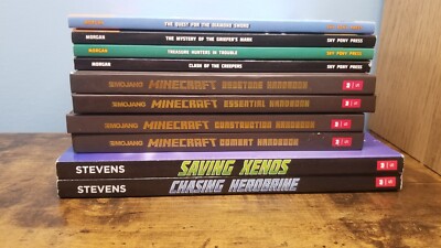 Stackale Books Minecraft Lot of 10 Minecraft Book Assortment, Handbook, Unofficial Novels ...