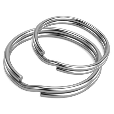 Split Ring Key Pump *CHOOSE SIZE* Silver Metal Split Rings Keyring Hoop Loop Jump Key Keys ...