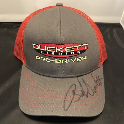 Boyd Duckett Autograph Fishing Pro Driven Adjustable Hat Cap Trucker Mesh Auto