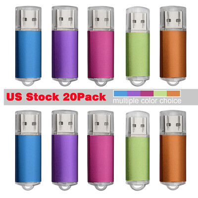 20 Pack 2GB 4GB 16GB 32GB USB 2.0 Flash Drive Memory Stick Thumb Drives Storage