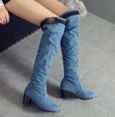 ladies denim boots