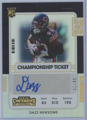 2021 Panini Contenders Championship Ticket #248 Dazz Newsome Bears RC Auto 41/49