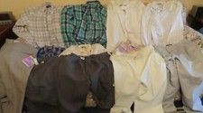 VINTAGE lot women's 70s 80s Long Sleeve SHIRTS-7, dress pants-5, NWT Levi pants