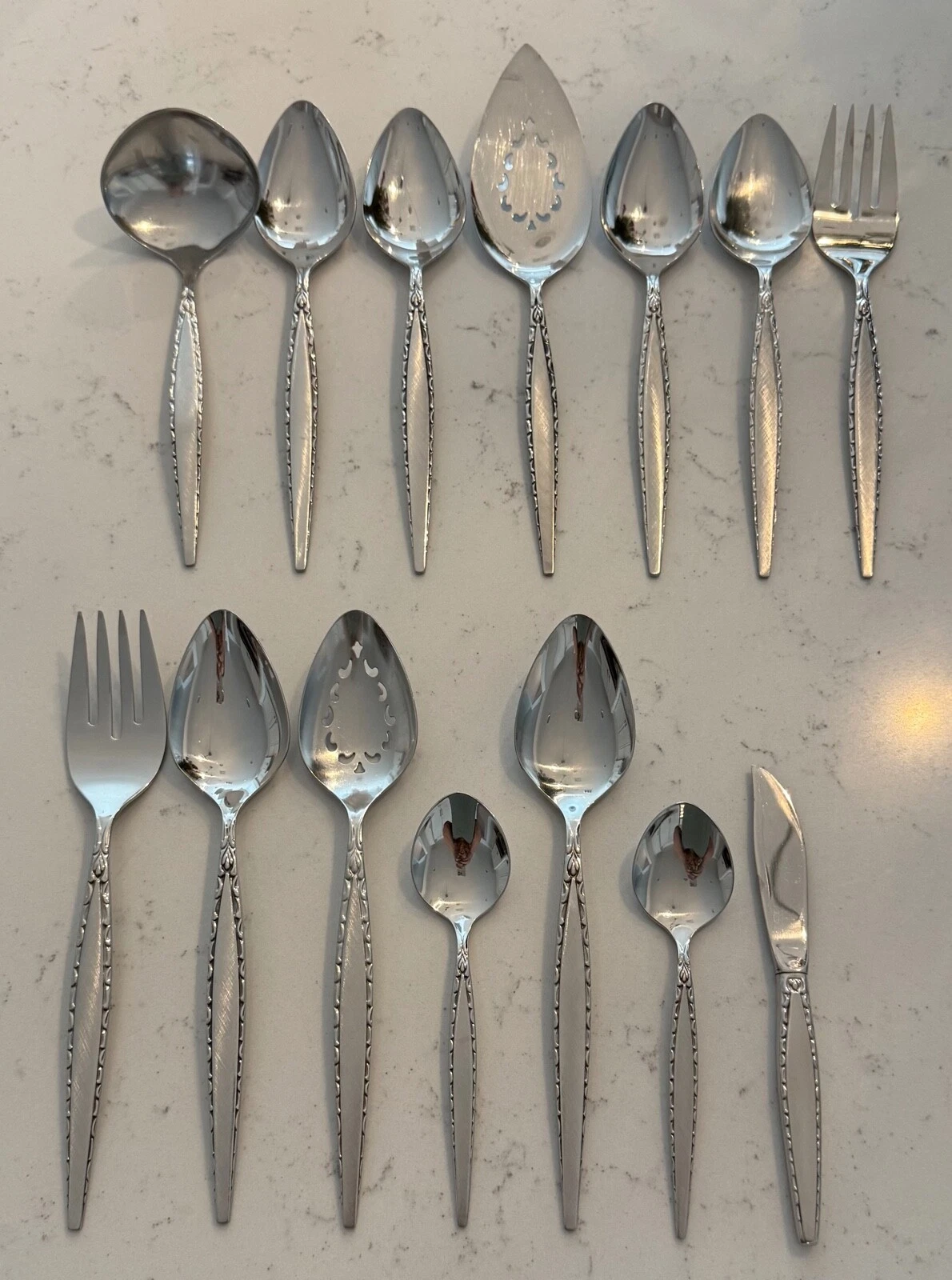 Oneida Venetia Set of 14 Serving Pieces Spoons Fork Community Stainless Flatware