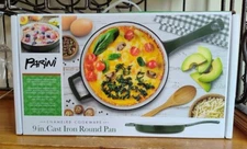 Parini 9" Cast Iron Round Pan w/Non-Stick Enameled Finish - New in Sealed Box!