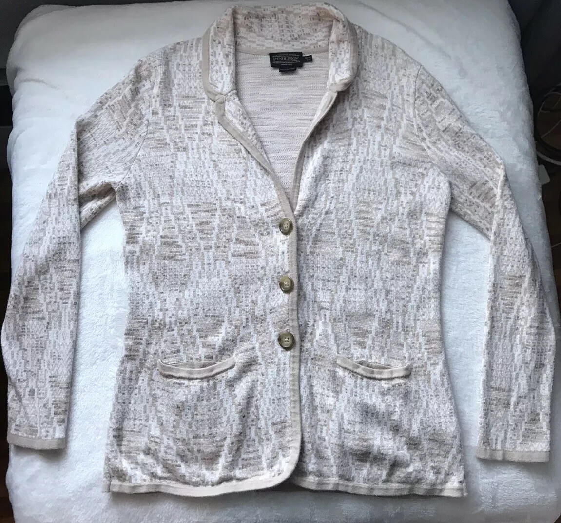 Pendleton Womens Light Tan Blend Button Up Cardig… - image 1