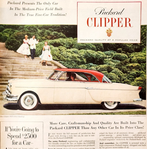 1954 Packard Clipper Panama Hardtop Advertisement Automobilia Vintage DWJJ13