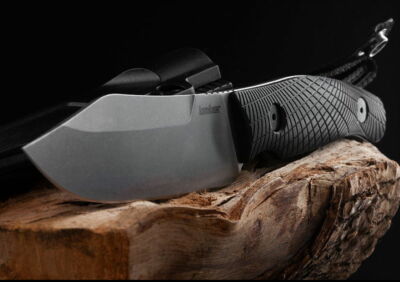 KS1083 Kershaw Camp 5 D2 Bowie Blade Black GFN Handles Black GFN Sheath