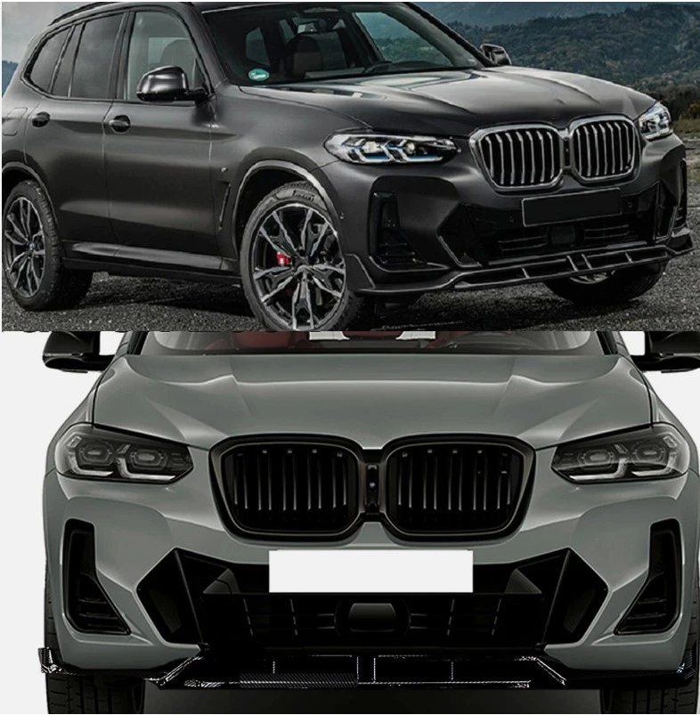 For 2022-2024 BMW X3 G01 X4 G02 LCI M Sport Front Bumper Splitter Lip+Diffuser Foto 2 de 4