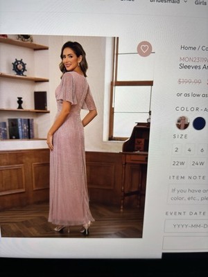 Wear Your Love Mauve Pleated V-Neck Flutter Sleeve Long Gown Formal | eBay Wear Your Love Mauve Pleated V-Neck Flutter Sleeve Long Gown Formal | eBay