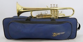 Vintage Getzen 300 Series Trumpet Two Tone Brass/Nickel #G36687 USA