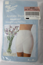 Vintage Sears Size 11 White Fuller Cut Straight Leg Panties No Chaffing 3 Pack