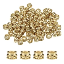 100pcs M6 Threaded Inserts Brass Heat Set Insert M6x5mm, OD 8mm Knurled Nuts