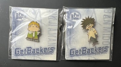 Rare Get Backers Pins Ginji & Ban Mido Movic Kodansha Anime Manga Japan