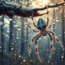Digital Image Picture Photo Wallpaper Background Desktop Art Spider Rain #A176