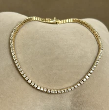 ELEGANT ICEBOX 14K YELLOW GOLD 0.9 CT TW DIAMOND TENNIS BRACELET 7.75"