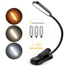 7 LED Book Light - USB Rechargeable, 3-Level Adjustable Clip-on Reading Lamp — image 8