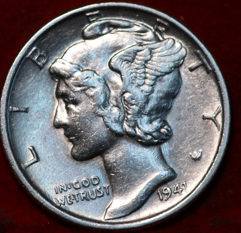 Uncirculated 1941 Philadelphia Mint Silver Mercury Dime