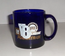 Vintage 1995 GM V8 Flint Engine Powertrain UAW Cobalt Blue Mug Made in USA