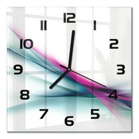 Design-Glas-Wanduhr Glasuhr Aus Glas Wellenabstraktion Schwarze Zeiger 30X30 Cm