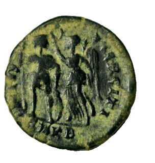 ANCIENT ROMAN AE CONSTANTINE OFF2 VIRTUS EXERCIT CYZICUS SMKB 2.5 GR 19 MM