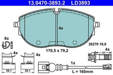 BREMSBELAGSATZ FÜR VW CALIFORNIA T6 CAMPER (SGC, SGG, SHC) - ATE 13.0470-3893.2