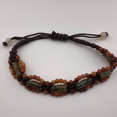 Perlen Armband Muster gemischt Edelstein verstellbar Krawatte Party Boho Festival Hippie