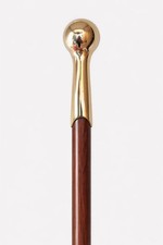 36" Handmade Brass Handle Wooden Walking Cane: Elegant Mobility Stick