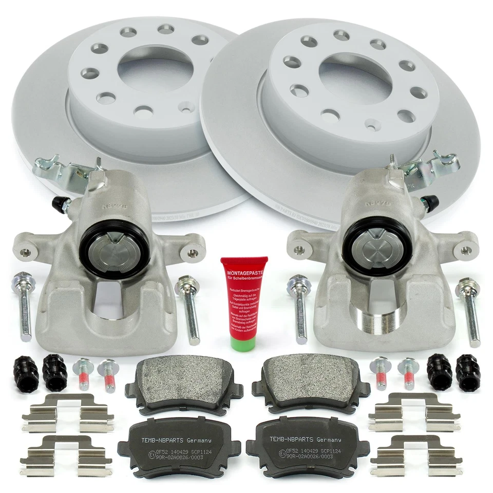 2x Bremssattel Bremsscheiben Bremsbeläge hinten für Audi A3 Seat Skoda VW Golf V - Bild 2 von 4