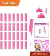 28PCS Small Rollers for Short Hair, 0.6in No Heat Tiny Curlers With Clips Sma...
