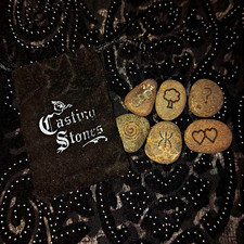Witch Casket Engraved Casting Stones Divination Set of 6 with