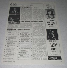 Country Music Report Cash Box Magazine Photo Clipping Vintage 1968 Top Albums