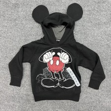 NWT Disney Parks Toddler Mickey Mouse Ears Hoodie Pullover Sweater XXS 3T Kids