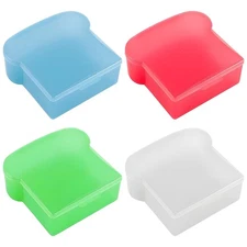 4 PCS Toast Shape Sandwich Containers, 20 oz Sandwich Container Lunch Box, Fo...