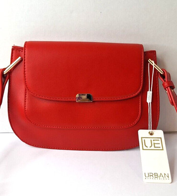 Urban EXPRESSIONS Red Vegan Leather Crossbody Bag Purse Boho Old Money Festival