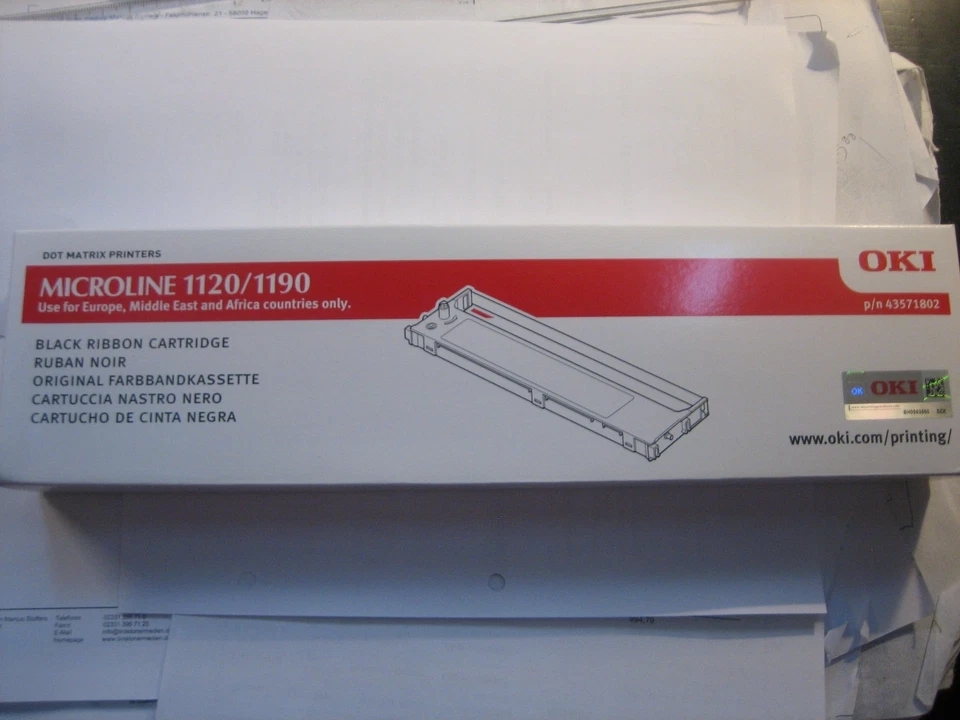 Oki Original Ribbon 43571802 Oki Ml-1120 -1190 Signs Black Nylon - Image 2 of 4