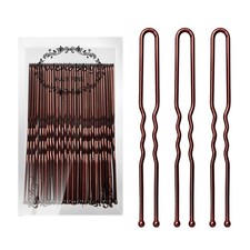 U Shaped Heavy Duty Hair Pins for Buns, 100 PCS 2.8" Brown Hair Pins for Wome...