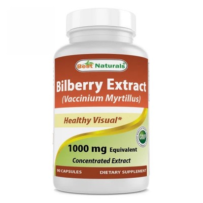 Bilberry Extract 90 Caps 1000 mg by Best Naturals