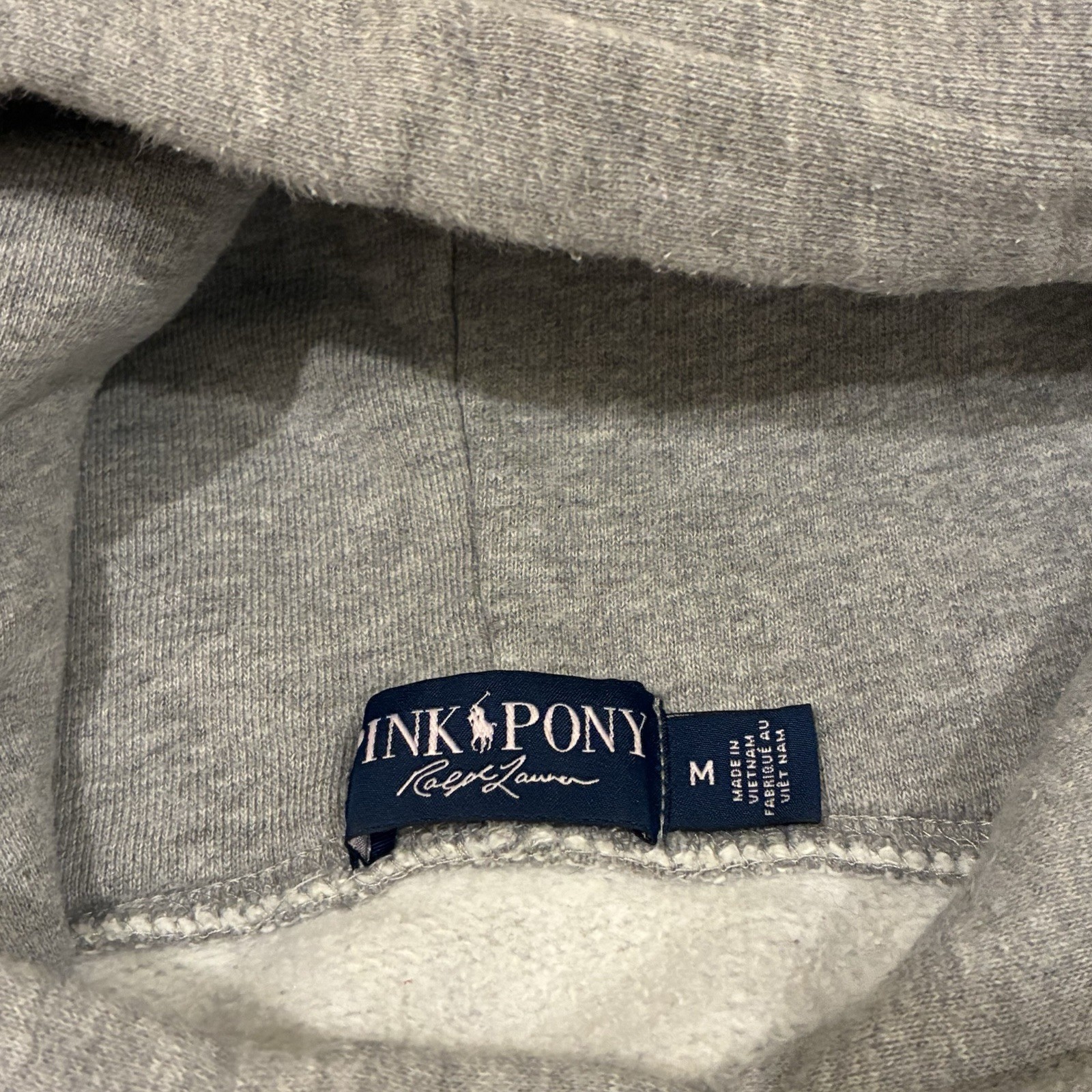 Felpa con cappuccio donna rosa pony Ralph Lauren grigia taglia M media ricamo all over