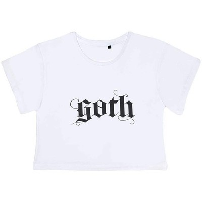 ''Gothic Style Text'' Damen Baumwolle Crop Tops (CO059139)