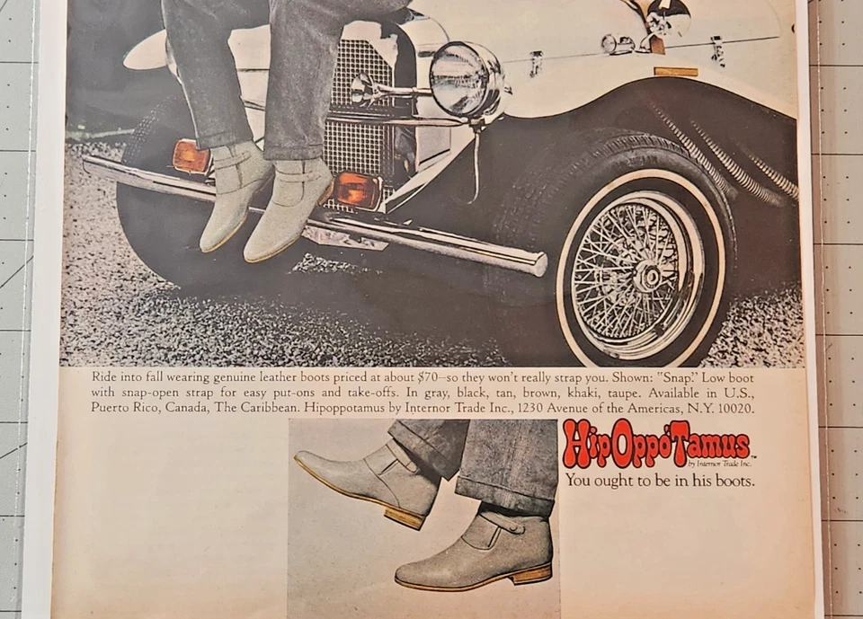 1982 Hipoppotamus Leather Boots Fashion Vtg Print Ad Magazine Page - Image 3 of 4