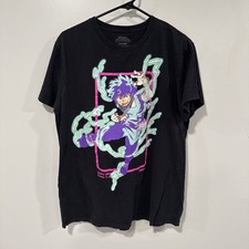 Camiseta My Hero Academia Izuku Midoriya Deku Grande Negra Anime Gráfico Camiseta