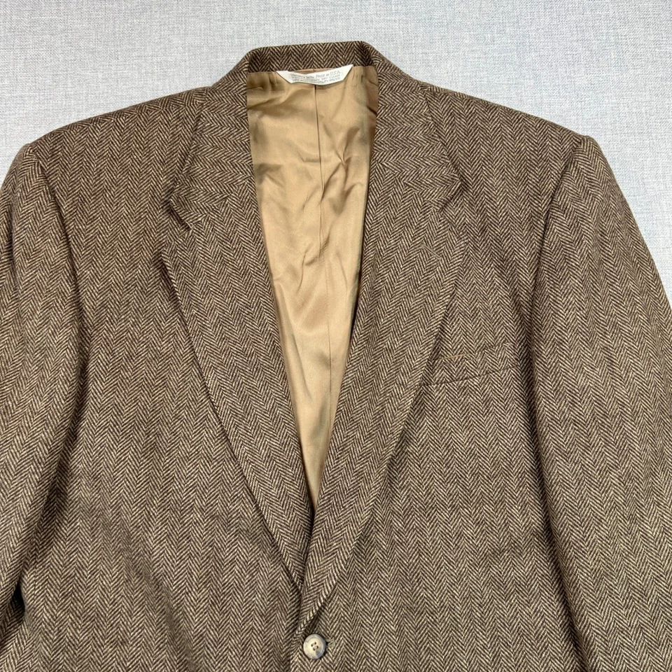 Abrigo Blazer Deportivo de Lana Espiga Lands' End De Colección Hombres 46L Marrón Foto 2 de 4