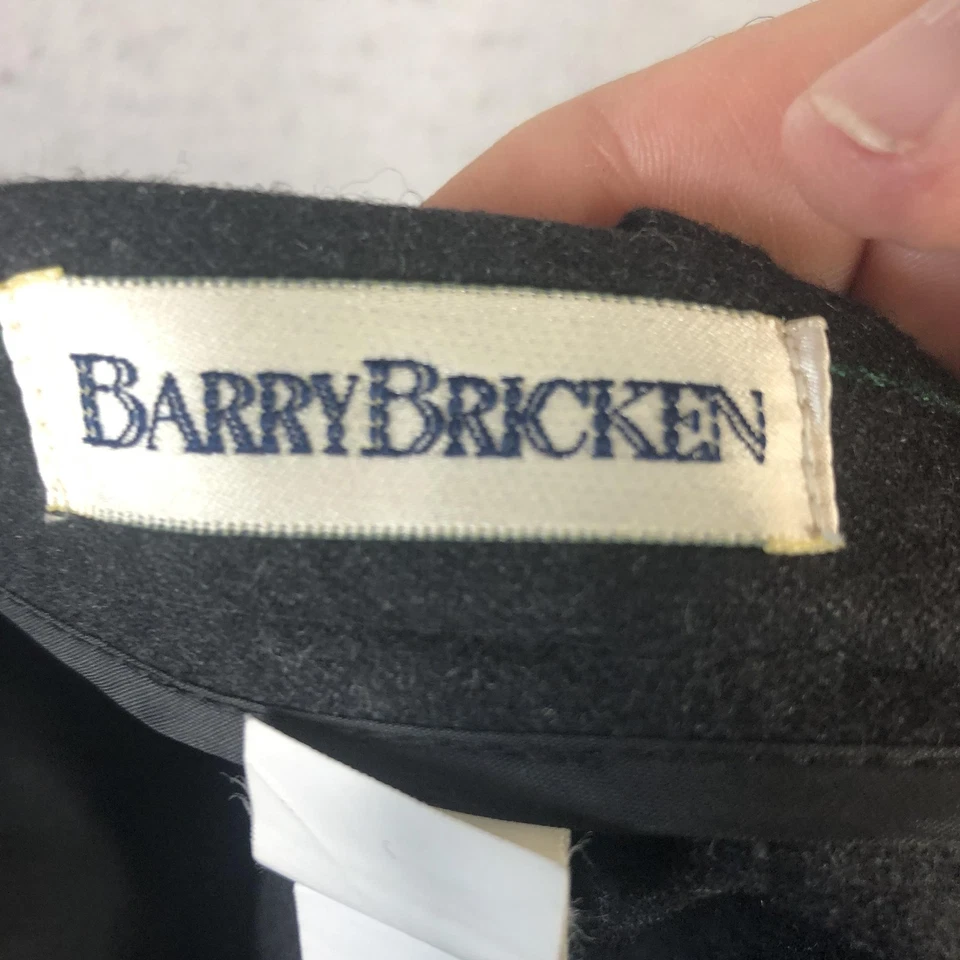 Брюки женские Barry Bricken 10 серые зеленые в тонкую полоску шерстяные плиссированные брюки - Изображение 3 из 4