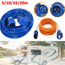 5M-25M Caravan Motorhome Motorhome Electric Mains Hook Up Cable 16A 3Pin IP44