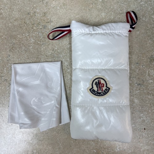 Moncler Puffer style glasses pouch White 3-1/2" x 6-1/2"