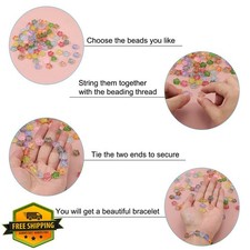 PATIKIL Glass Flower Beads 100 Pack Transparent Hibiscus DIY Jewelry