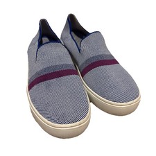 Rothy  s THE ORIGINAL Blue/White Knit Round Toe Slip On Sneakers Women  s 7.5/8